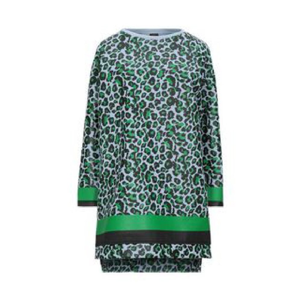 Guttha Green Leopard Sweatshirt tunic dipped Small.